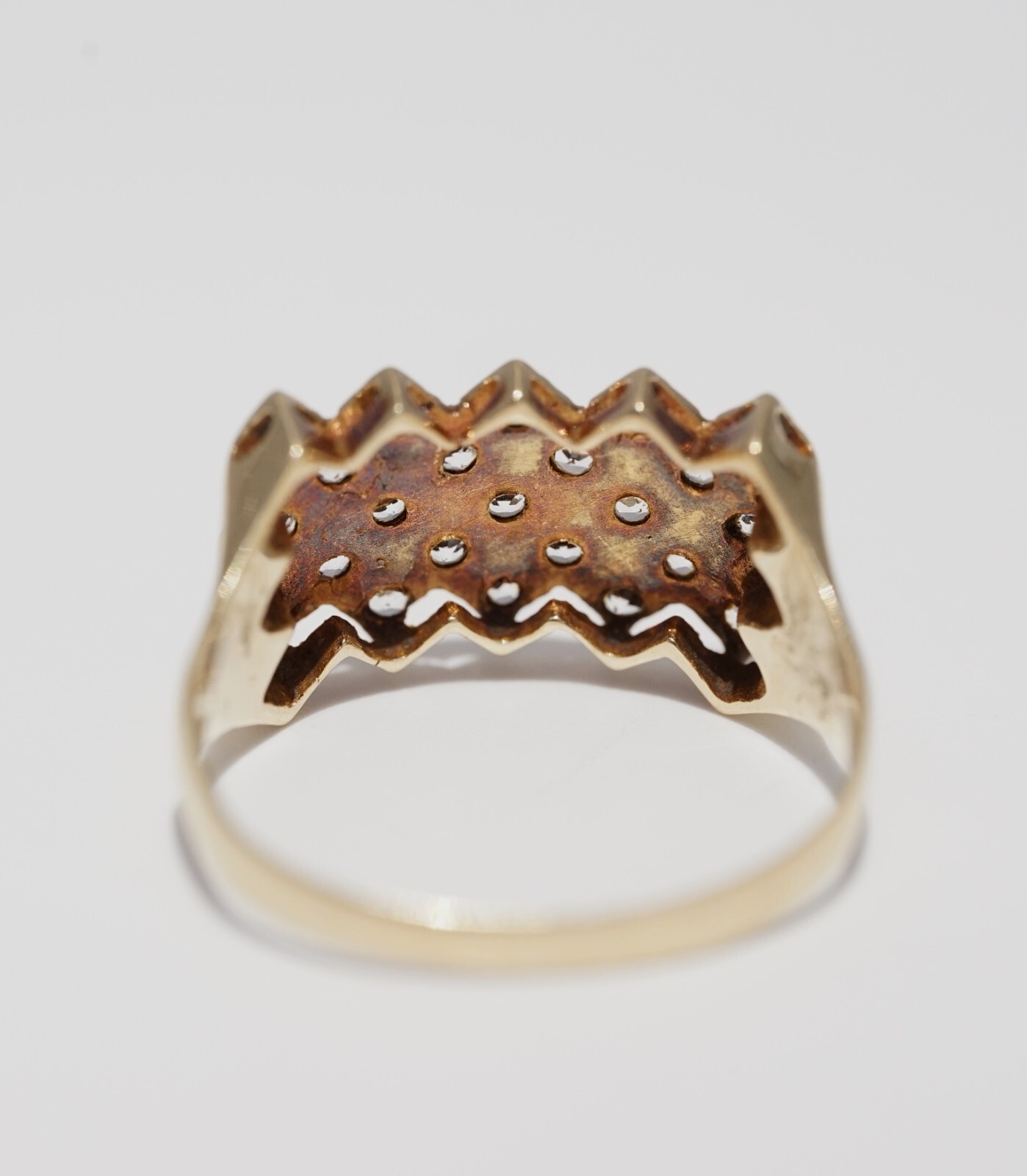 Antique 14k Solid Yellow Gold Cluster Patina Natu… - image 4