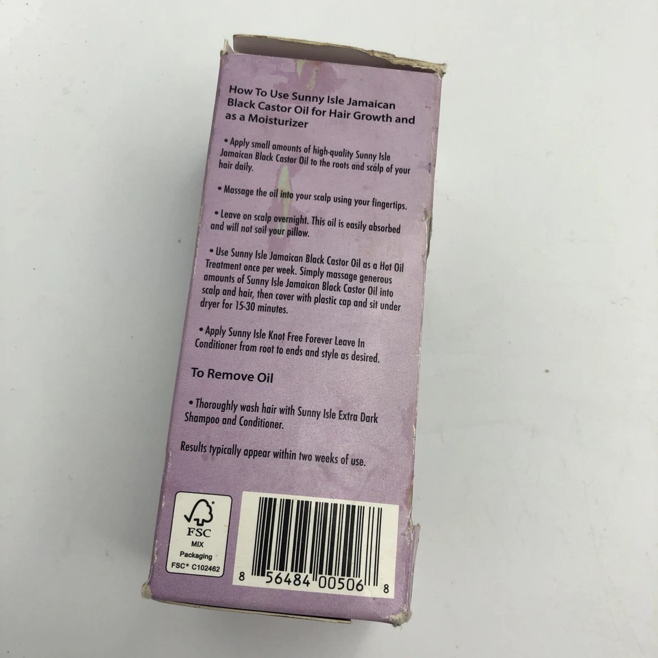 Aceite de ricino negro jamaicano Sunny Isle, lavanda 4 oz nuevo Foto 4 de 4