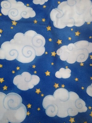 MBT Clouds & Stars Cloudy Sky 1 Yd Cotton Fabric New Washed