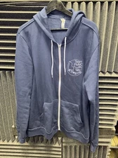 PMMC Pacific Marine Mammal Center Navy Blue White Zip Up Hoodie