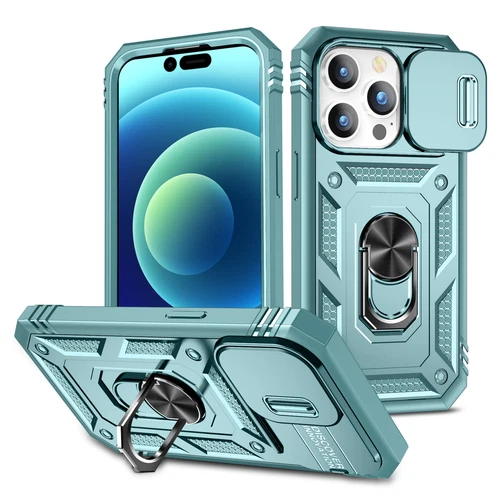 For iPhone 16 15 14 13 12 11 Pro Max Case Slide Camera Lens Ring Stand Cover - Picture 13 of 16