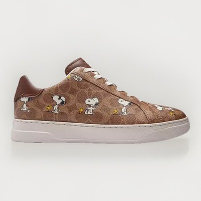 COACH x PEANUTS スヌーピー スニーカー Coach X Peanuts Snoopy Woodstock Monogram Men's High Line Sneakers
