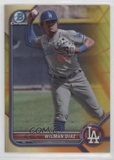 2022 Bowman Chrome Yellow & Orange Vapor Refractor 5/75 Wilman Diaz #BCP-239 sc2