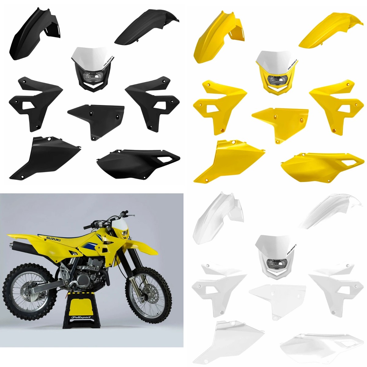 Polisport Full Plastic Kit w/Headlight fits Suzuki DRZ400 DRZ400S