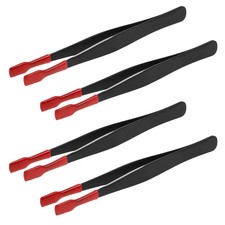 4 Pcs Sticker Tweezers Stamp Collecting Supplies Flat Rubber Tip