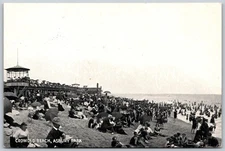 Crowded Beach Asbury Park NJ Edwardian Dress Ocean View ANTIQUE Postcard 5991