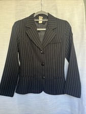 Mystic Black Striped Women  s Blazer Jacket Size Small