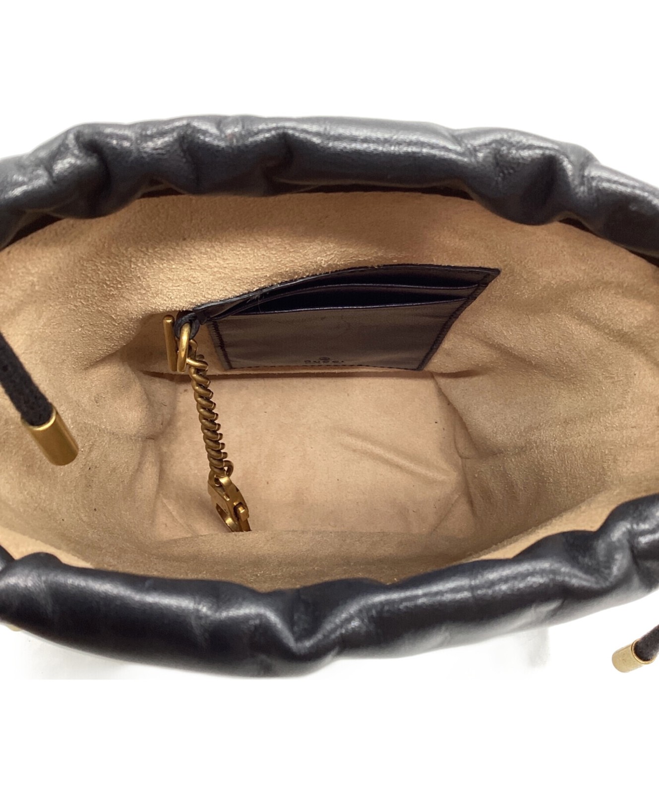 GUCCI Chain Shoulder Bag Black Leather Italy Model 575163 SN2599 thumbnail 6