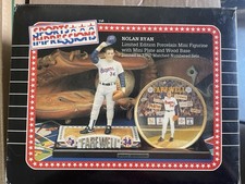 Nolan Ryan Porcelain Mini Figurine w/Mini Plate And Wood Base