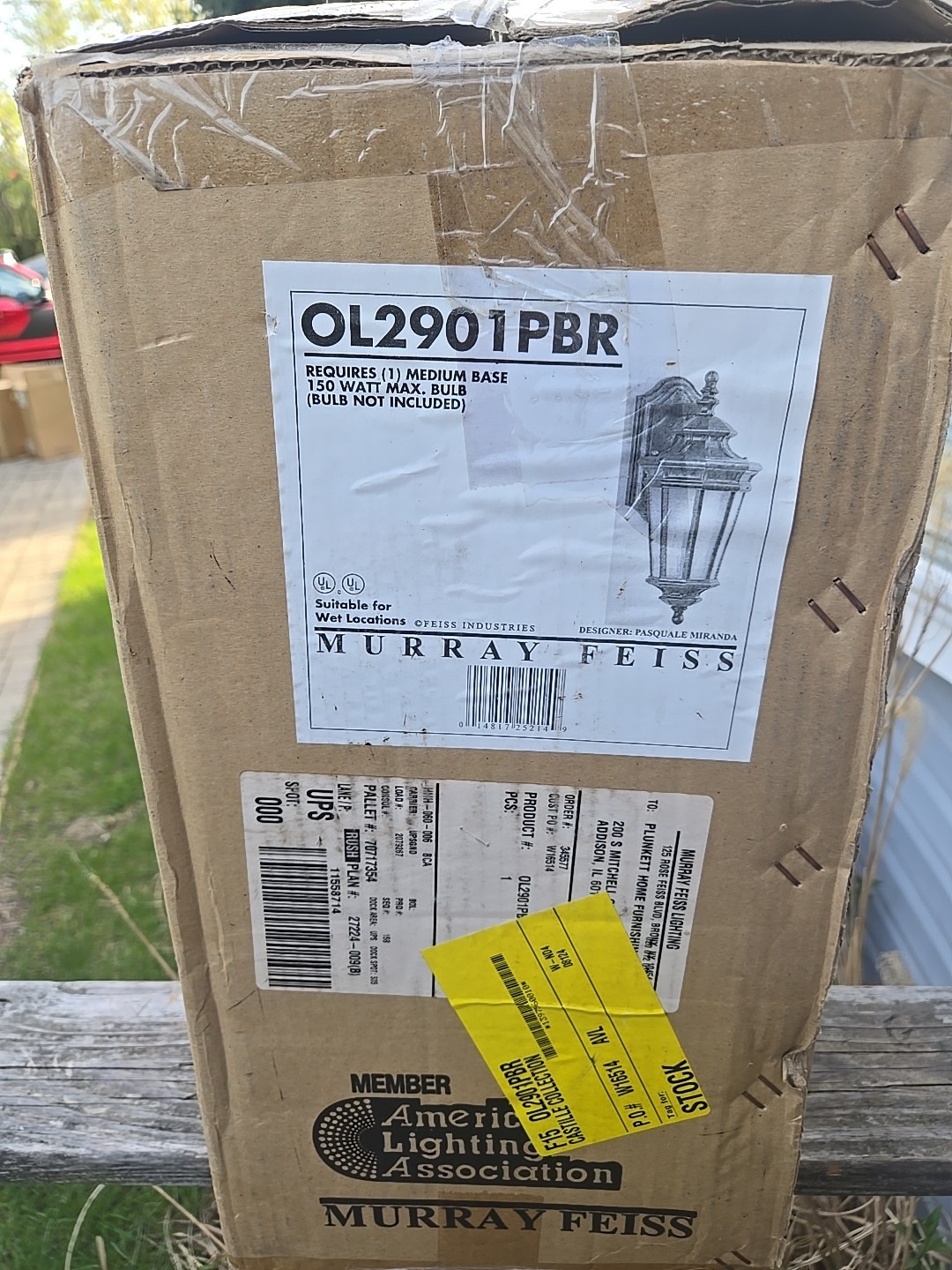 Murray Feiss Castille Collection Coach Light Wall Lantern Lighting OL2901PBR