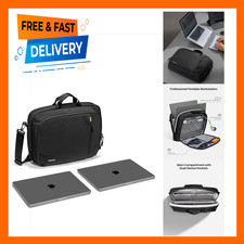 16 Inch Dual Compartment Laptop Briefcase for Two 15.6 Inch Computers Portable