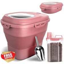 TIOVERY 13lb Collapsible Dog Food Storage Container Airtight