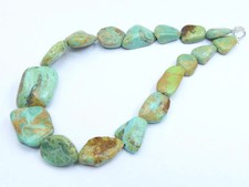 Natural Arizona Turquoise Tumble Beads Smooth Fancy Shape 10"Strand Gemstone