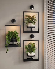 Bamworld Plant Stand with Lights Wall Planters for Indoor Plants Hanging Planter