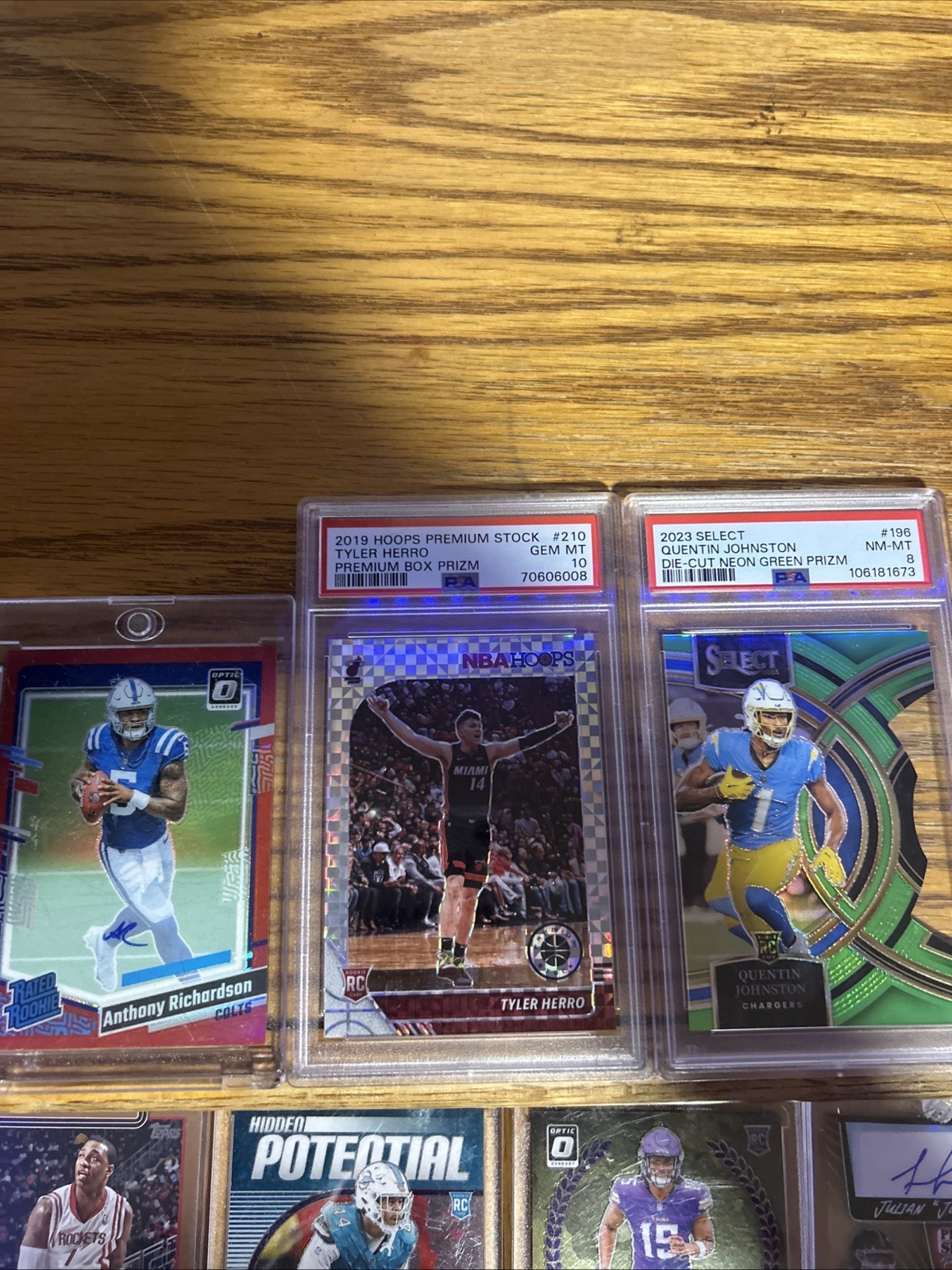 13 card lot football, basketball, 1/1 Bryce Underwood Graded Rookie Auto view 2