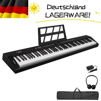 88 Tasten Halbgewichtete Digitalpiano 32-Ton Klavier mit Kopfhörer Pedal Tasche