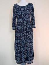 Max Studio Blue Floral Dress Long Sleeve Size Medium