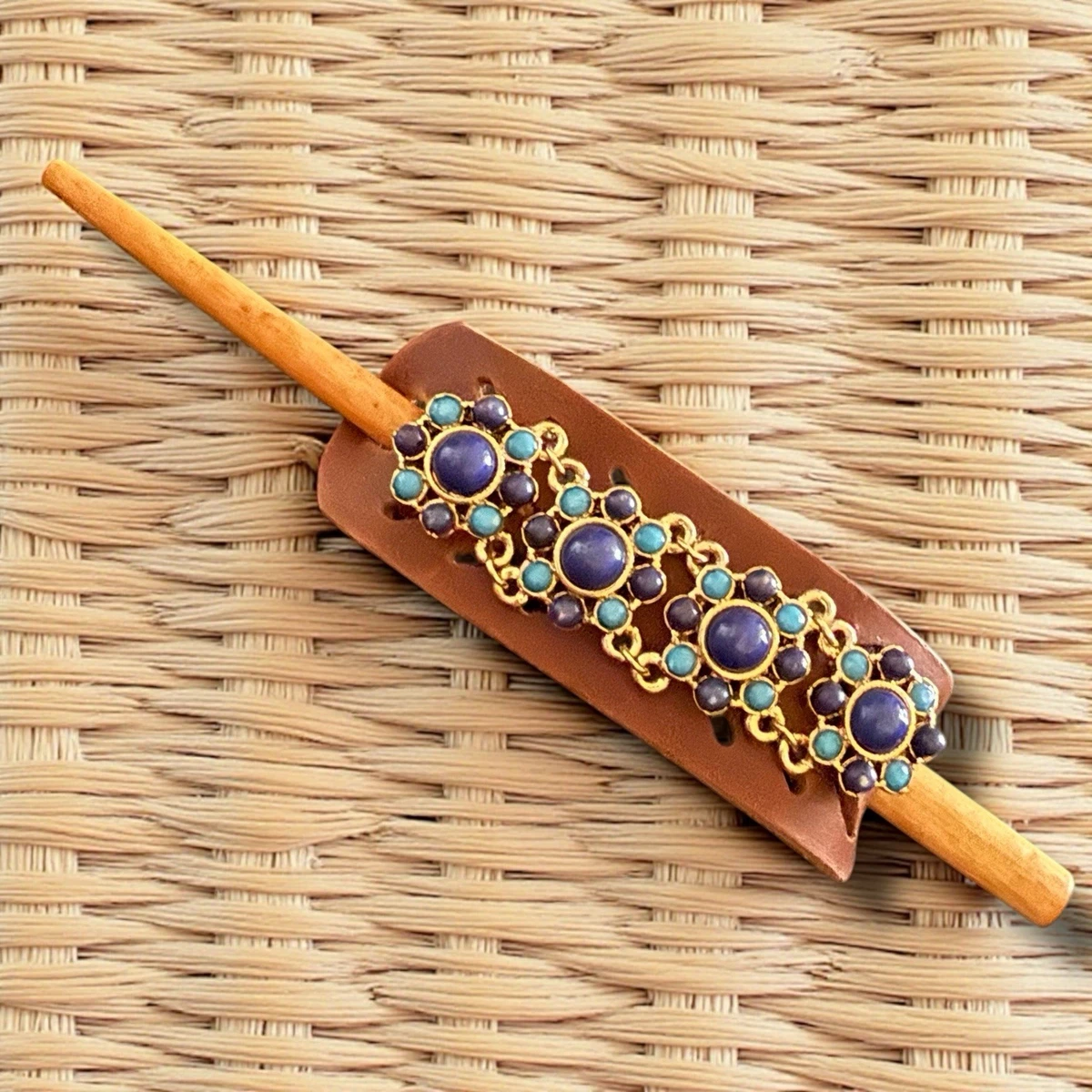 Leather Gold Hair Hair Clips for Women for sale | eBay