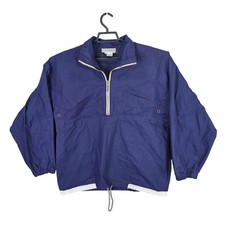 Womens Vintage Westbound Sport Blue Pullover Windbreaker Jacket 1/2 Zip Cotton L