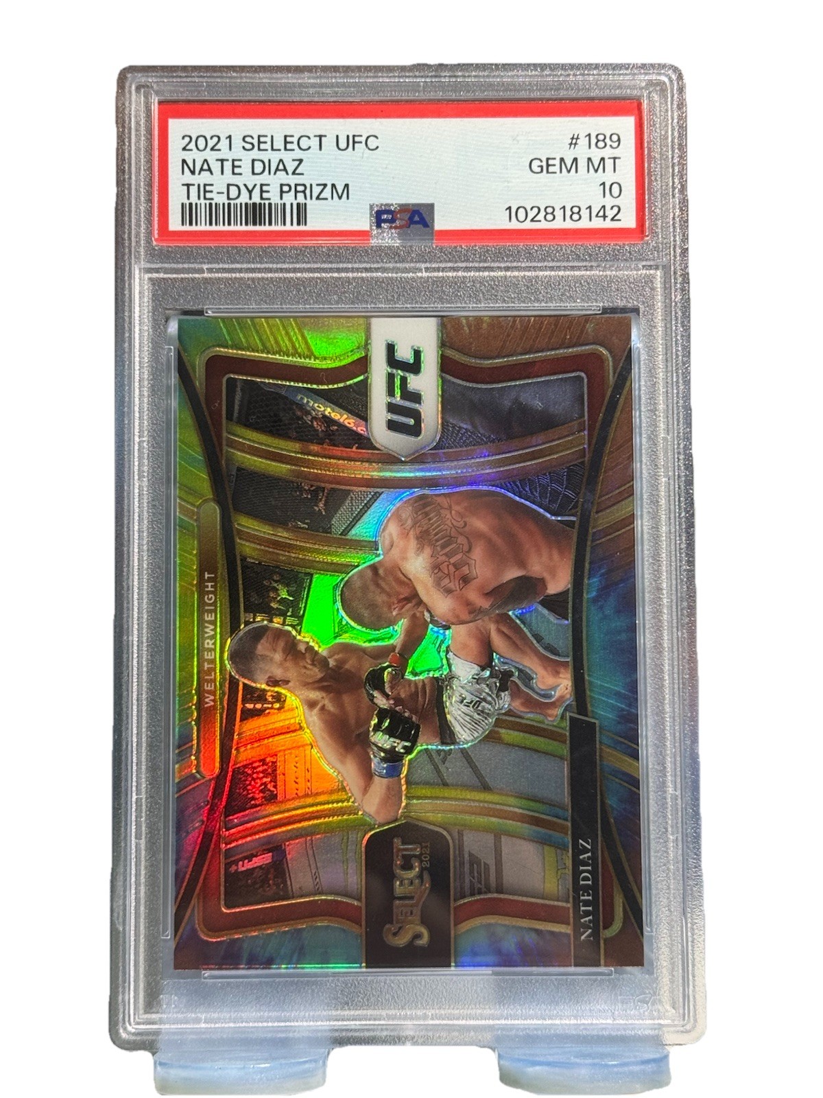 2021 Panini Select UFC Premier Level Nate Diaz #189 Tie-Dye Prizm /25 PSA 10 🔥