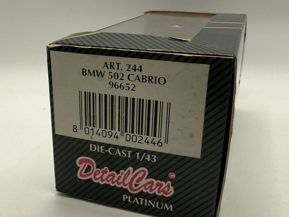 Arte de coches en detalle. Coche modelo BMW 502 descapotable 244 escala 1:43 rojo diecast Foto 2 de 4