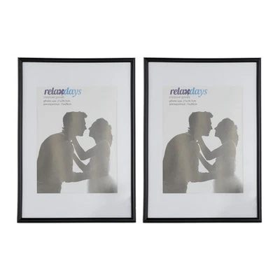 Cadre photo lot de 10 cadre verre plastique 20x30 cm passe-partout 15x20 cm noir - Photo 1/4