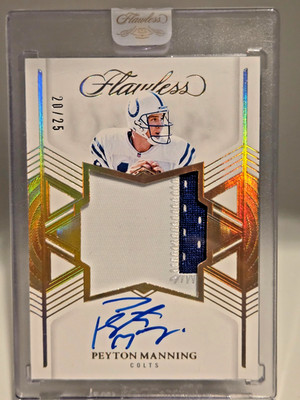 2025 Panini Flawless Peyton Manning Sealed Star Patch Auto On Card 20/25 Colts
