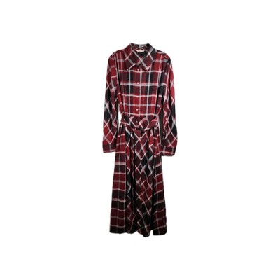 Soft Surroundings Womens Size 18 Cabernet Red Plaid Gayle Tartan Dress