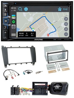 Alpine DAB TMC Bluetooth 2DIN USB Lenkrad Navigation für Mercedes C 2007-2007