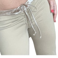 VINTAGE Y2K Wet Seal Scrunch String Lounge Pants Flare Low Rise Satin Small S