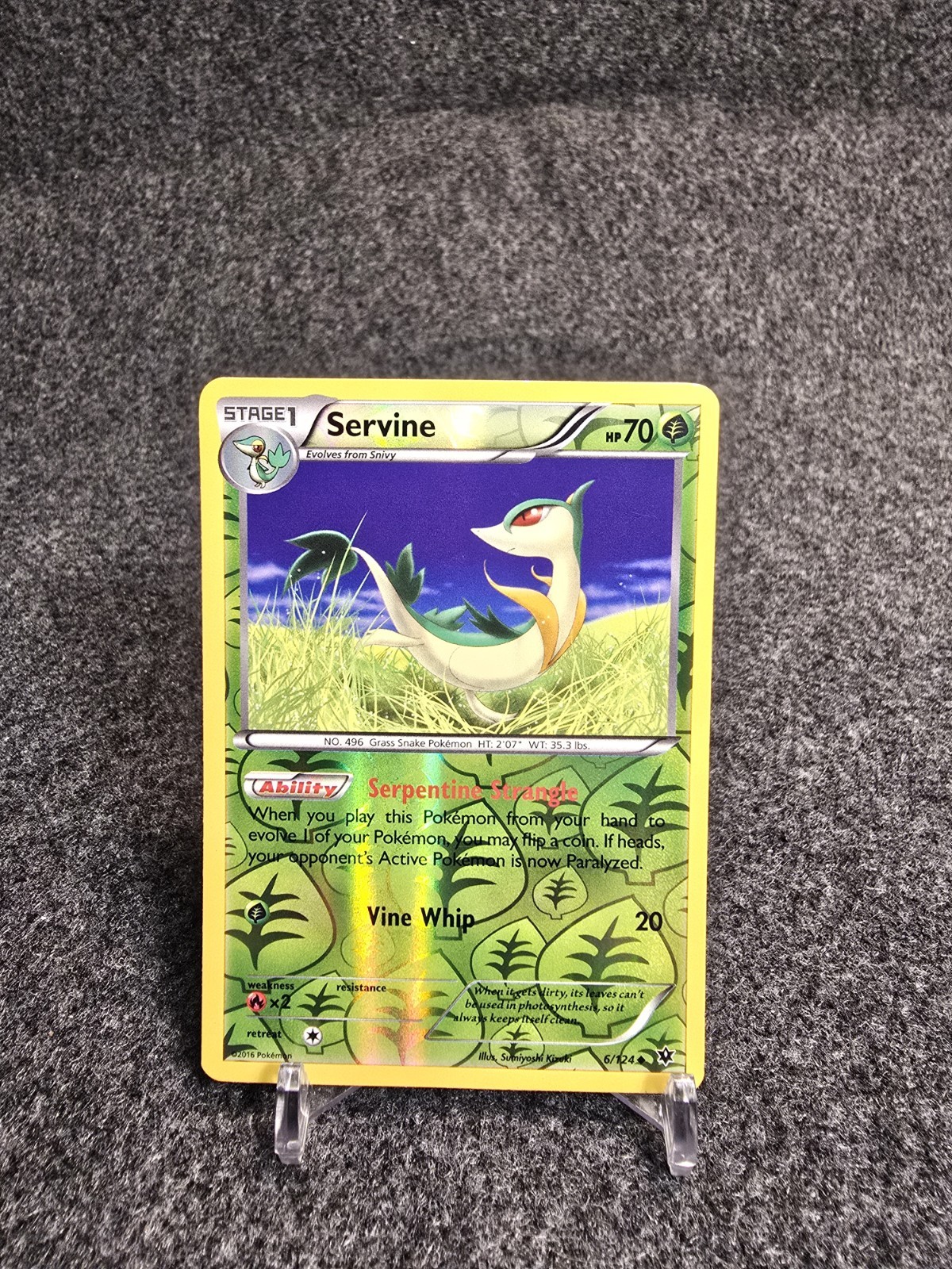 Pokemon TCG Servine XY Fates Collide 6/124 Lightly Played Reverse Holofoil