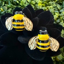 Enamel Bumblebee Earrings - Preloved Bold Studs