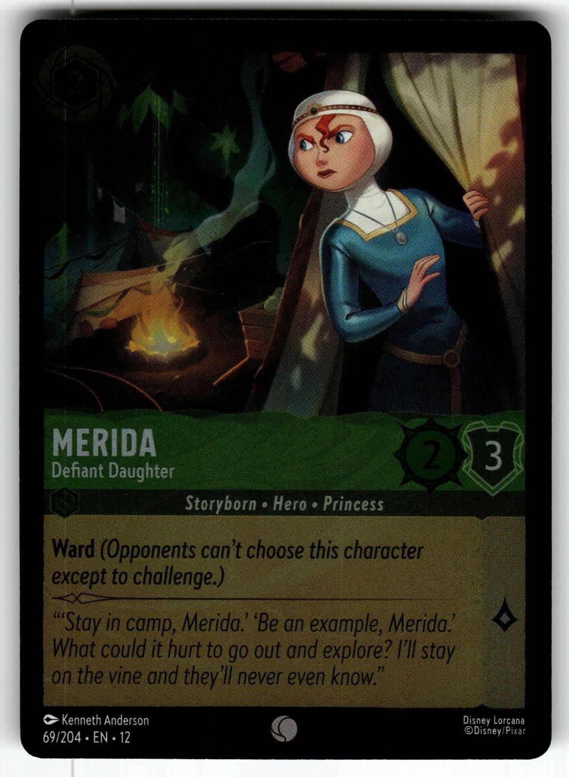 Merida - Defiant Daughter 69/204 Common Wilds Unknown Lorcana Cold Foil NM