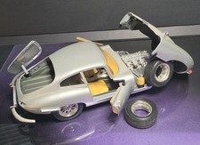 Vintage Bburago Jaguar E-type 1961 118 Diecast Silver Parts Repair Made Italy Vintage Bburago Jaguar E-type 1961 118 Diecast Silver Parts Repair Made Italy