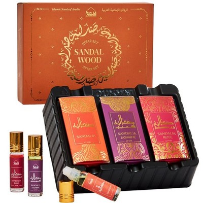 Sandalwood Attar Oil Set Arabian sandalwood perfume oils | 3 assorted scents ...