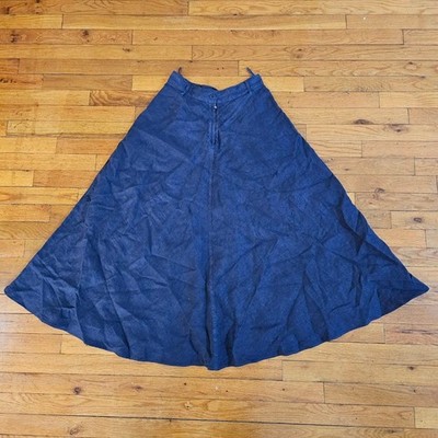 ASPESI Women's Blue Linen A-Line Skirt Size 40