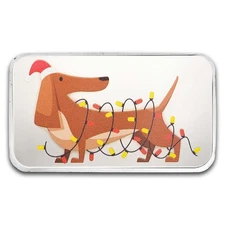 1 oz Silver Colorized Bar - Here Comes Santa Paws