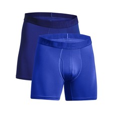 Under Armour 1363623 Men's UA Tech Mesh 6" Boxerjock 2 Pack, Bauhaus Blue, Small