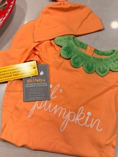 Pottery Barn Halloween Newborn Bunting Pumpkin Costume Orange 0-6 Months