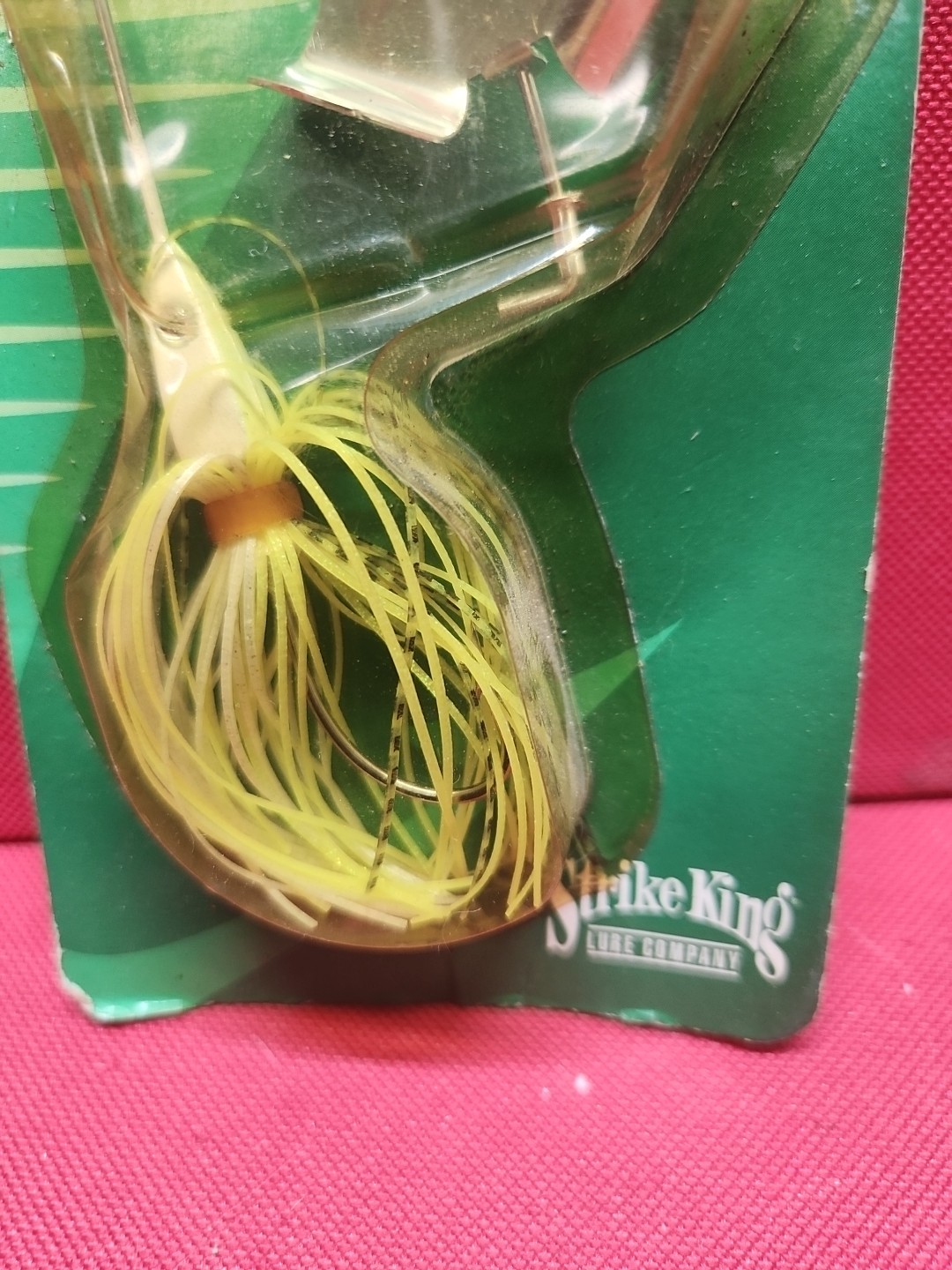 Vintage Strike King 3/16 oz FLW Buzzbait White / Yellow Sparkle In Orignal Pack! - Image 3