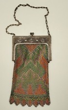 Vintage Whiting Davis Mesh Geometric Flapper Purse