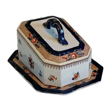 KEELING & CO LTD, RARE LOSOL WARE CHEESE KEEPER BIRSLEM ENGLAND ORMONDE PATTERN