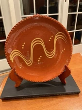 Vintage Rowe Pottery Works Museum of American Folk Art Collection Redware Plate