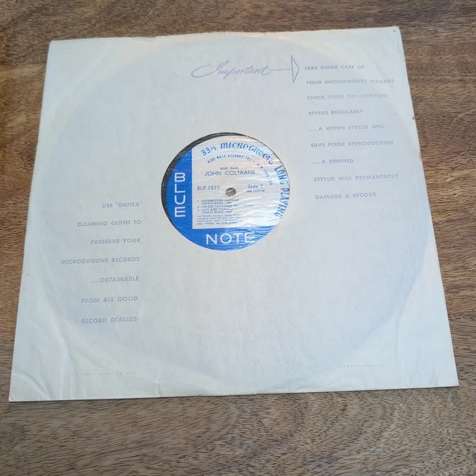 John Coltrane Blue Train Jazz LP  RARE vinyl 1964 Mono - Image 3 of 4