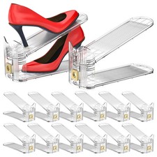 Shoe Slots Organizer,Adjustable Shoe Stackers,12 Pack Shoe Space Savers,Shoe ...