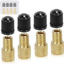 4 Pcs Brass Presta Valve Adapter - Convert Presta to Schrader for Bike, E-Bike,
