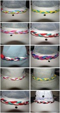 Braided HAT BAND  Straw Bucket Wallaroo Beach Derby Cowboy  Colorful 1062-71