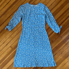 Reformation NWOT Port Midi Long Sleeve Dress in Marie Blue Floral Print Size 12