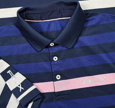 Ralph Lauren RLX Polo Shirt Mens M Multicolor Golf Stripe Performance Colorblock