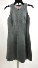 MARIE SAINT PIERRE Metallic Gray Neoprene Scuba Style Fit Flare Dress Size 0